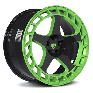 RVRN Custom Forged Monoblock Wheels-Neon Green Black rims for Camaro -MV122 Series
